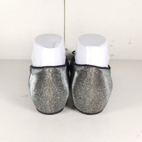 Stuart Weitzman Women's US10M Black Metallic Iridescent Glitter Ballet Flats - Picture 10 of 16